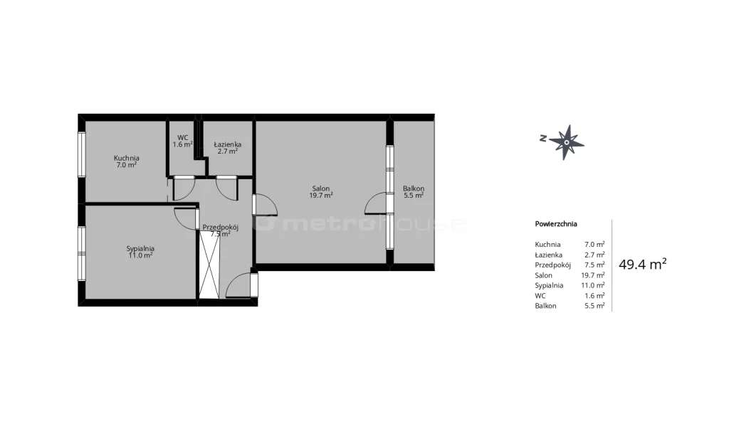 2 pokoje, mieszkanie 49,40 m², piętro 4, oferta nr , SMKIRO478, Łódź, Bałuty, Bałuty, Niemojewskiego