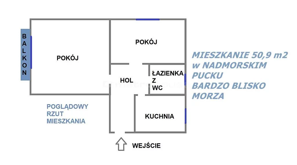 2 pokoje, mieszkanie 50,90 m², piętro 2, oferta nr , SMGOFU179, Puck, Nowy Świat