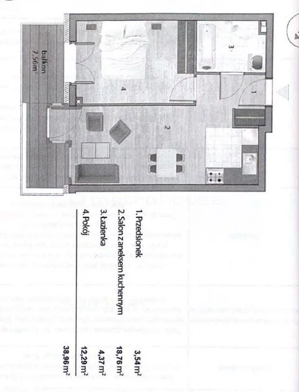 2 pokoje, apartament 38,96 m², piętro 3, oferta nr , WERE228, Wrocław, Krzyki-Partynice, Krzyki, Nyska