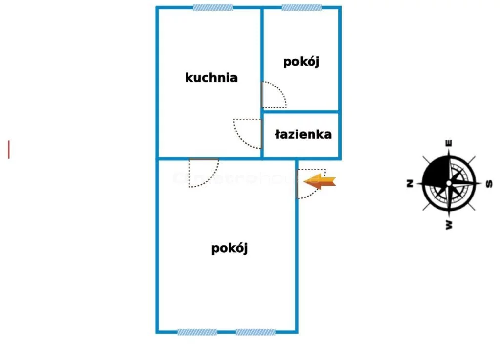 2 pokoje, mieszkanie 45,67 m², parter, oferta nr , SMVALE708, Pabianice, Orla
