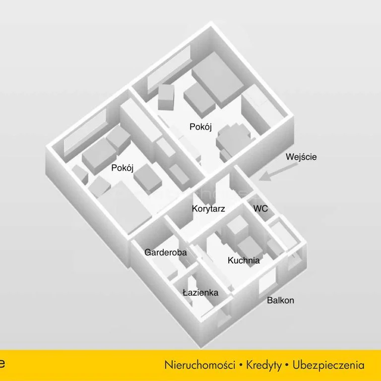 2 pokoje, mieszkanie 59,50 m², piętro 1, oferta nr , SMVUNO387, Bielsko-Biała, Partyzantów