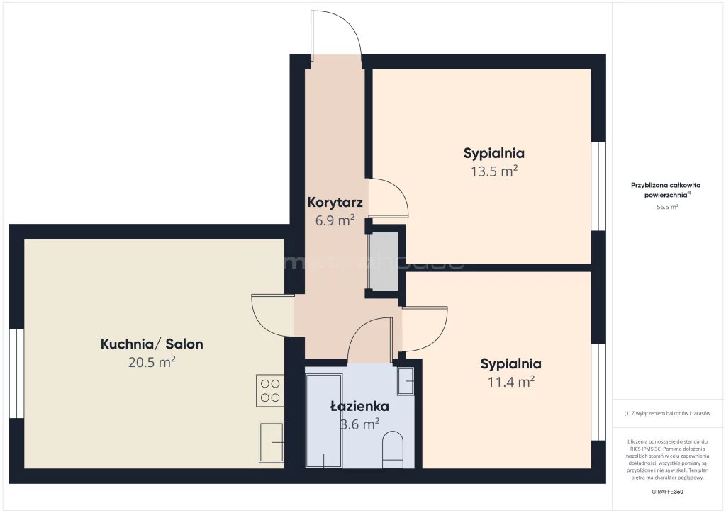2 pokoje, mieszkanie 56,00 m², piętro 1, oferta nr , SMSELO838, Ruda Śląska, Pawła
