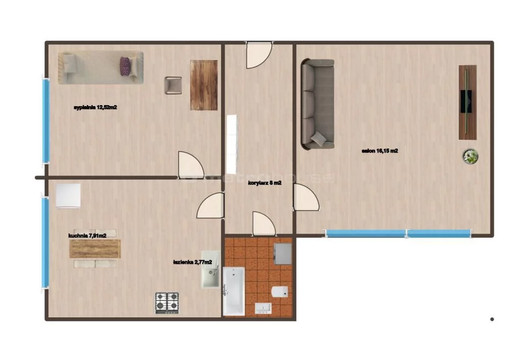 2 pokoje, mieszkanie 47,55 m², piętro 2, oferta nr , SMBEPI434, Oleśnica, Plac Zwycięstwa