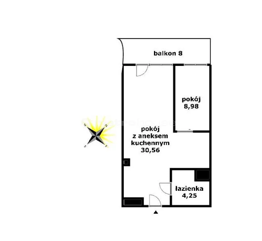 2 pokoje, mieszkanie 43,79 m², piętro 1, oferta nr , DINO078, Kołobrzeg, Plażowa