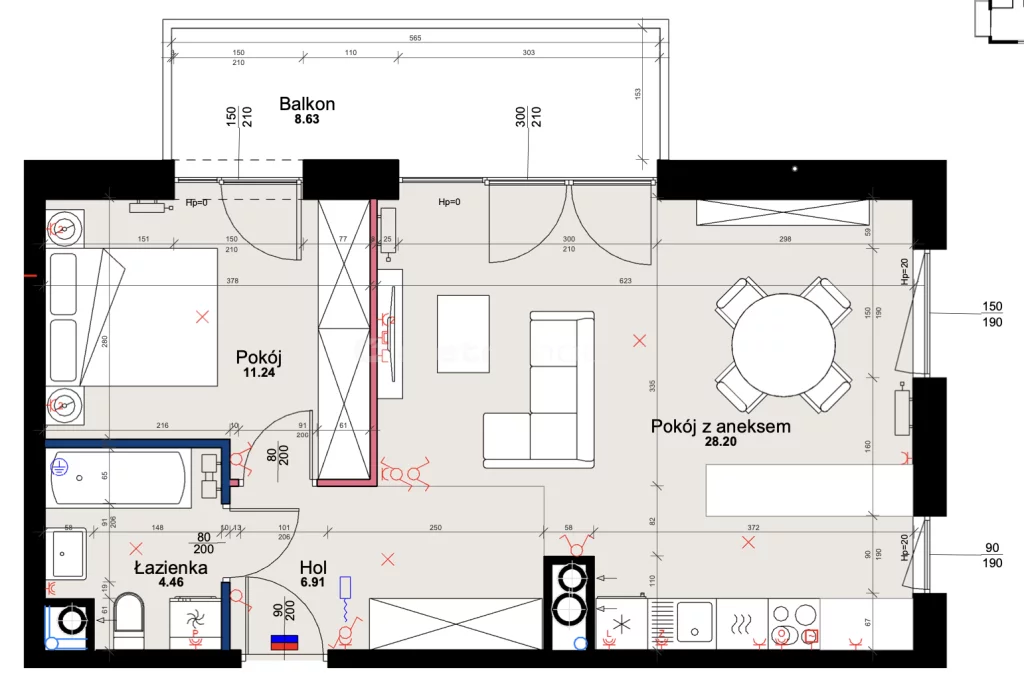 2 pokoje, mieszkanie 50,80 m², piętro 1, oferta nr , SMGUMI344, Poznań, Starołęka-Minikowo-Marlewo, Starołęka