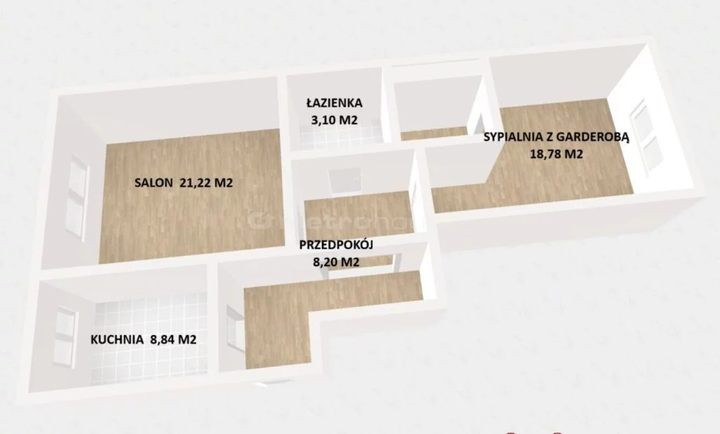 2 pokoje, mieszkanie 60,72 m², piętro 4, oferta nr , SMFOMO826, Łódź, Śródmieście, Śródmieście, Przybyszewskiego