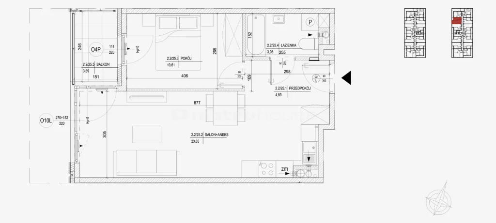 2 pokoje, mieszkanie 43,03 m², piętro 2, oferta nr , SMFAMY334, Skarżysko-Kamienna