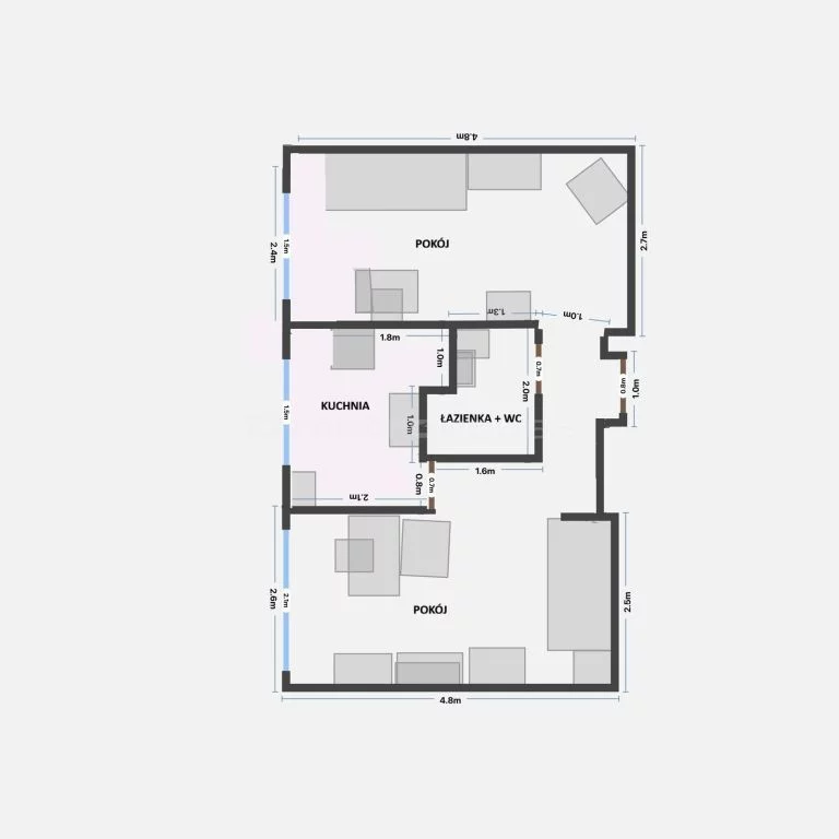 2 pokoje, mieszkanie 38,00 m², piętro 1, oferta nr , SMPAJY549, Ruda Śląska, Solidarności