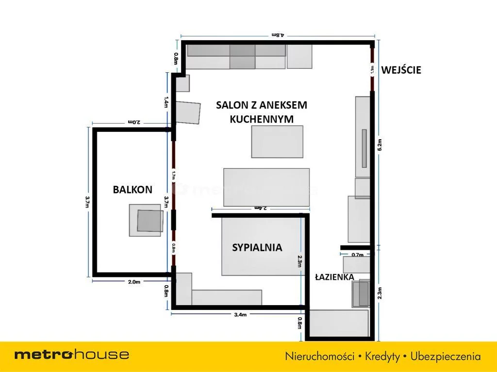 2 pokoje, mieszkanie 34,37 m², piętro 2, oferta nr , SMFUNU362, Żywiec, Stawy