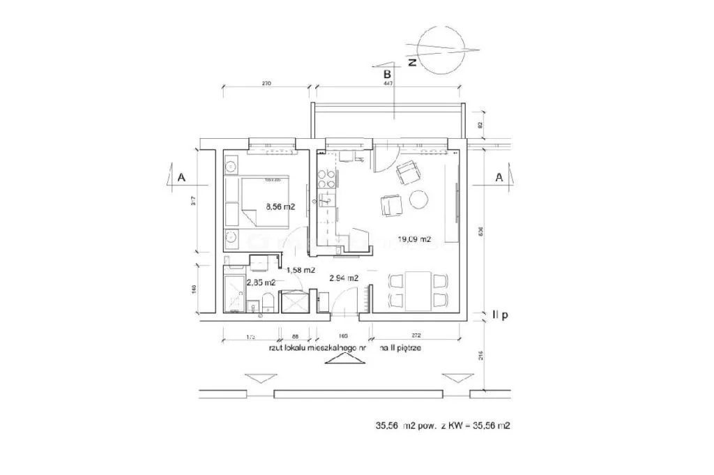 2 pokoje, mieszkanie 35,56 m², piętro 2, oferta nr , SMBODU585, Kraków, Sudolska