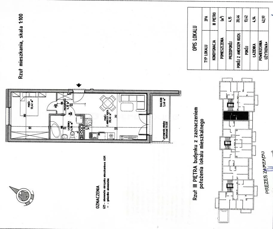2 pokoje, mieszkanie 42,97 m², piętro 3, oferta nr , SMMAMY464, Iława, Świerkowa