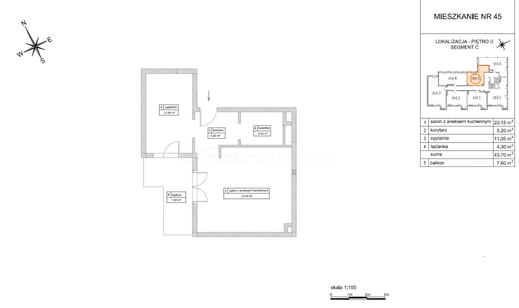 2 pokoje, mieszkanie 42,86 m², piętro 3, oferta nr , SMLEHA565, Skarżysko-Kamienna, Tysiąclecia
