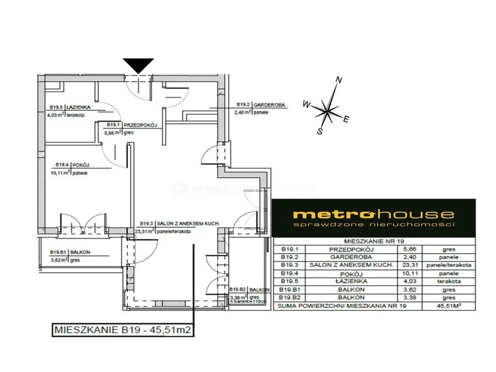 2 pokoje, mieszkanie 44,30 m², piętro 2, oferta nr , SMDANU861, Skarżysko-Kamienna, Tysiąclecia