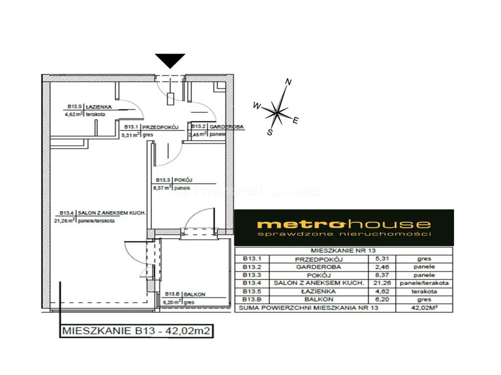 2 pokoje, mieszkanie 42,10 m², piętro 1, oferta nr , SMPIBY510, Skarżysko-Kamienna, Tysiąclecia
