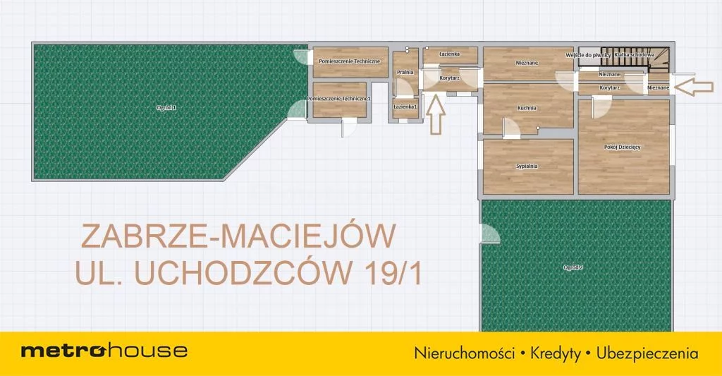 2 pokoje, mieszkanie 60,00 m², parter, oferta nr , SMVEDA828, Zabrze, Uchodźców