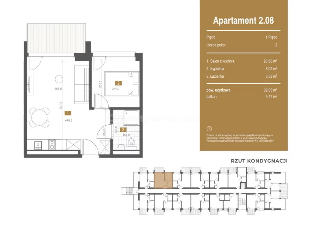 2 pokoje, mieszkanie 32,06 m², piętro 1, oferta nr , SMNUPA726, Ustronie Morskie