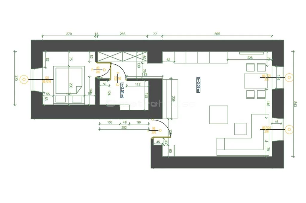 2 pokoje, mieszkanie 45,30 m², piętro 1, oferta nr , SMVEMA306, Wadowice