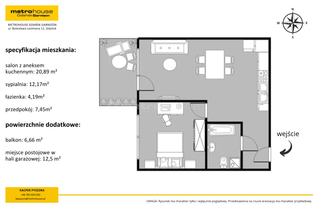 Mieszkanie na sprzedaż, 45,10 m², 2 pokoje, 3 piętro, oferta nr SMFAPE185