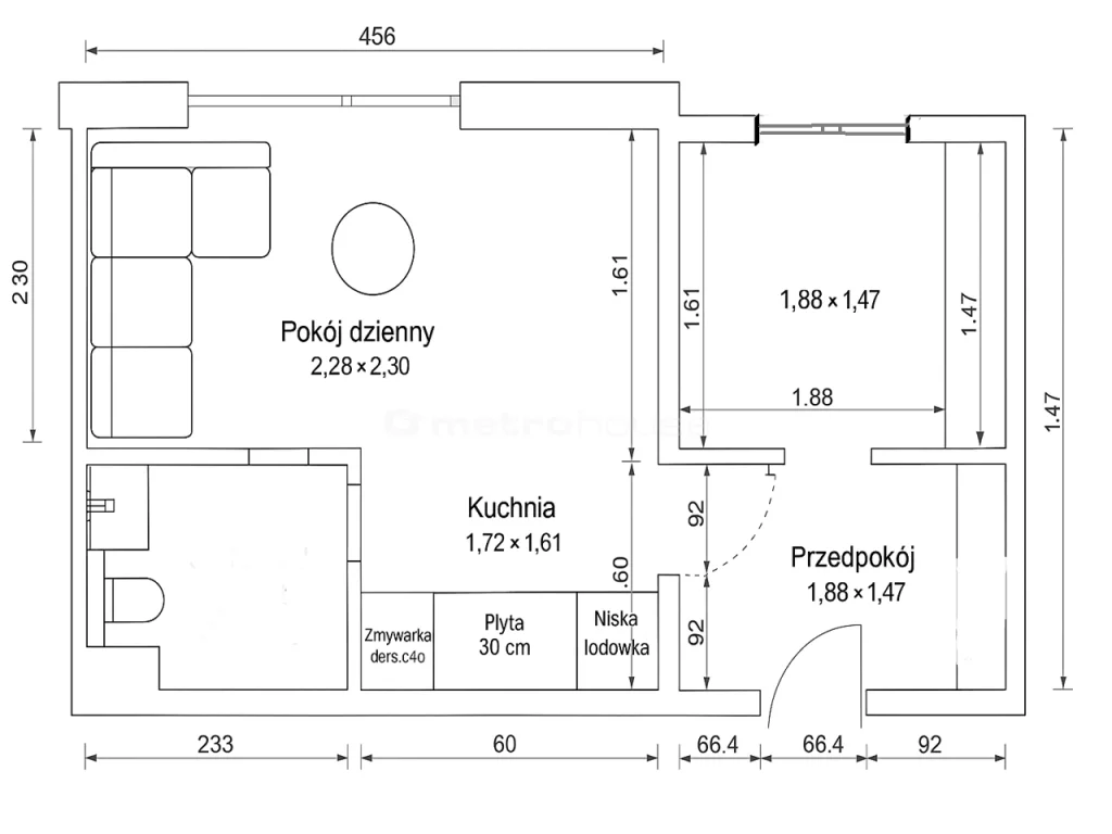 2 pokoje, mieszkanie 32,00 m², parter, oferta nr , SMLODE647, Warszawa, Mokotów, Mokotów