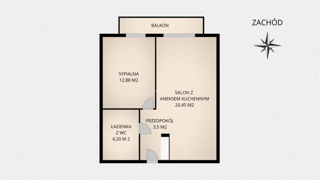 2 pokoje, mieszkanie 41,03 m², piętro 2, oferta nr , SMSUTA695, Lublin, Wrotków, Wrotków, Wolińskiego