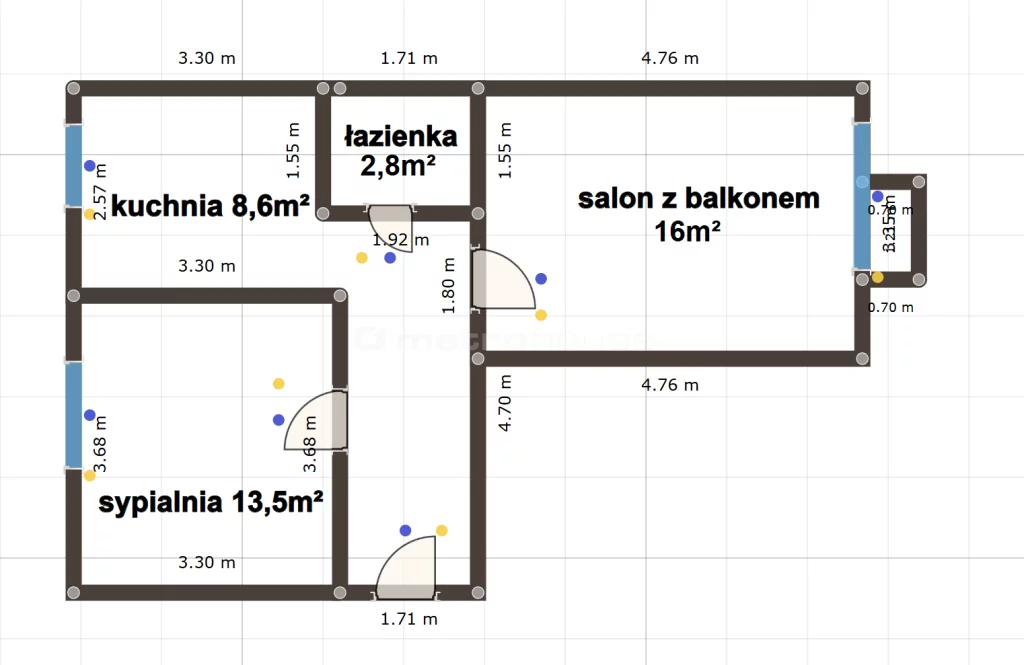 2 pokoje, mieszkanie 47,20 m², piętro 2, oferta nr , SMGEVE207, Dąbrowa Górnicza, Wyspiańskiego