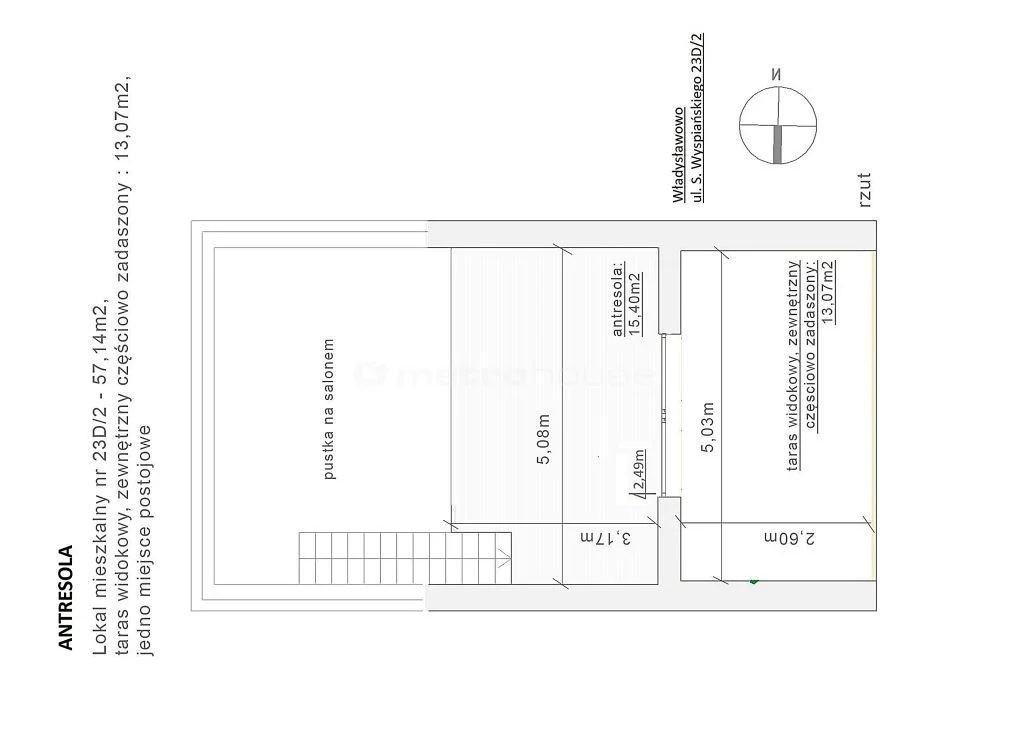 2 pokoje, mieszkanie 41,53 m², parter, oferta nr , SMPIVI600, Władysławowo, Wyspiańskiego