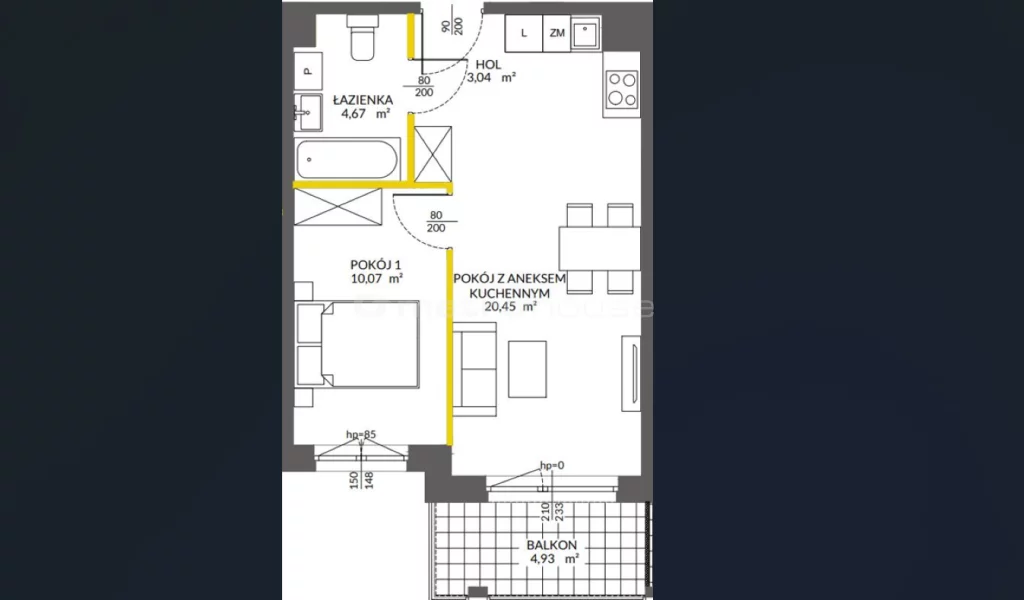 2 pokoje, mieszkanie 39,03 m², piętro 5, oferta nr , WMGIMA806, Warszawa, Ursus, Ursus, Habicha
