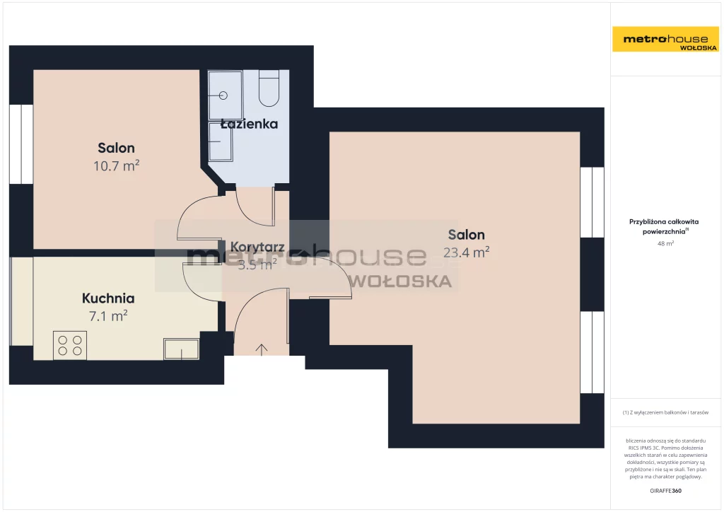 2 pokoje, mieszkanie 48,00 m², piętro 1, oferta nr , WMDOHA787, Warszawa, Mokotów, Mokotów, Puławska