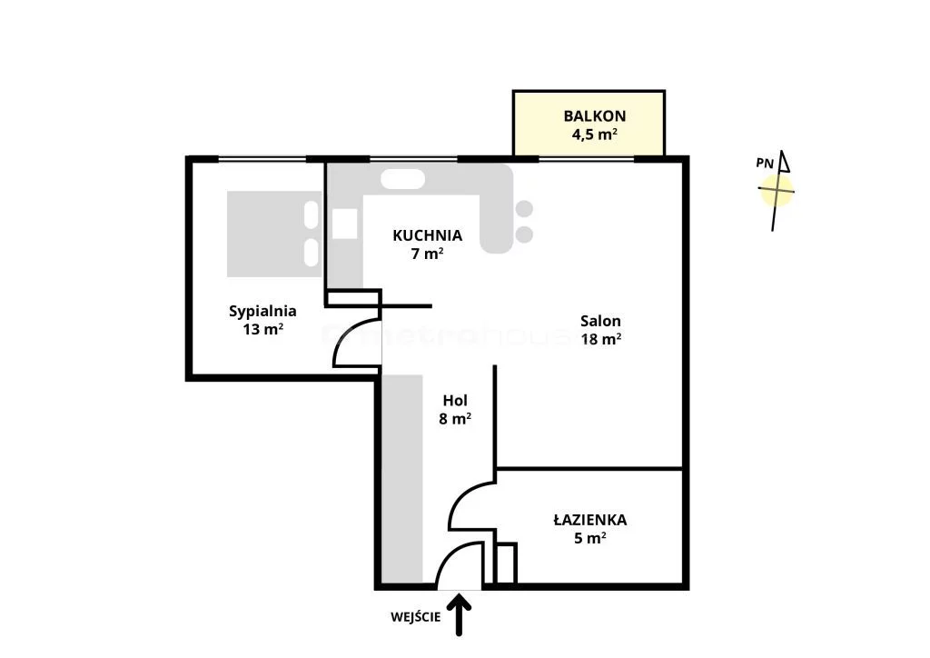 2 pokoje, mieszkanie 51,00 m², piętro 6, oferta nr , WMPIPI876, Pruszków, Wojska Polskiego