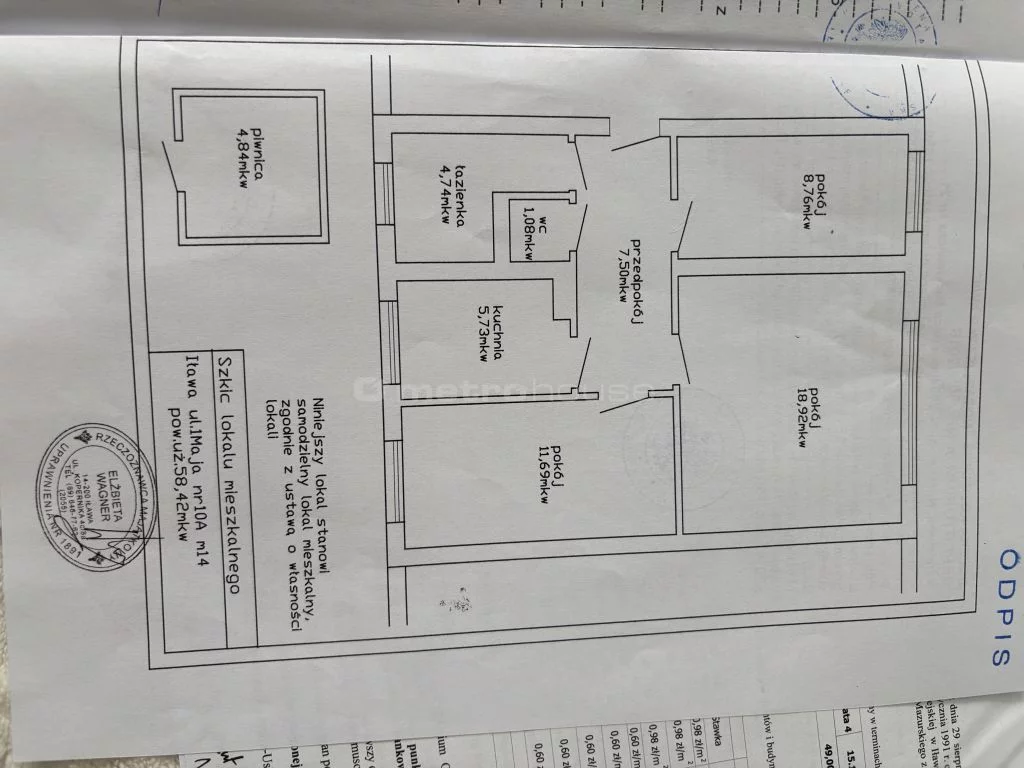 3 pokoje, mieszkanie 58,42 m², piętro 1, oferta nr , SMFIFE622, Iława, 1 Maja