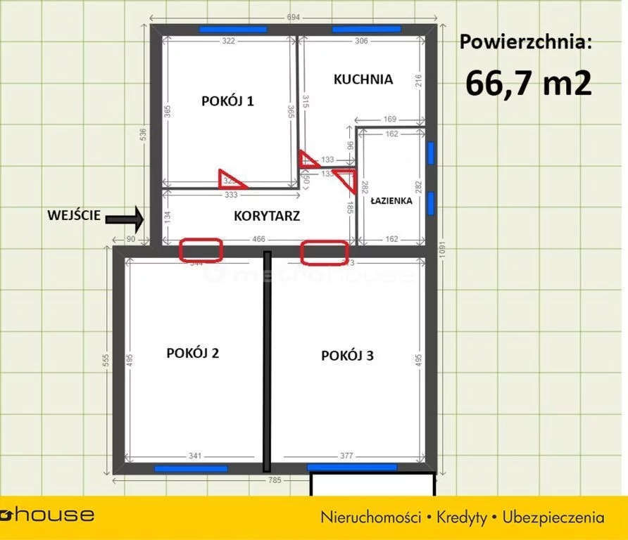 3 pokoje, mieszkanie 66,70 m², piętro 1, oferta nr , SYLY765, Bielsko-Biała