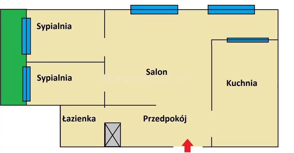 3 pokoje, mieszkanie 45,50 m², piętro 1, oferta nr , SMVAHE843, Siedlce, Chałubińskiego