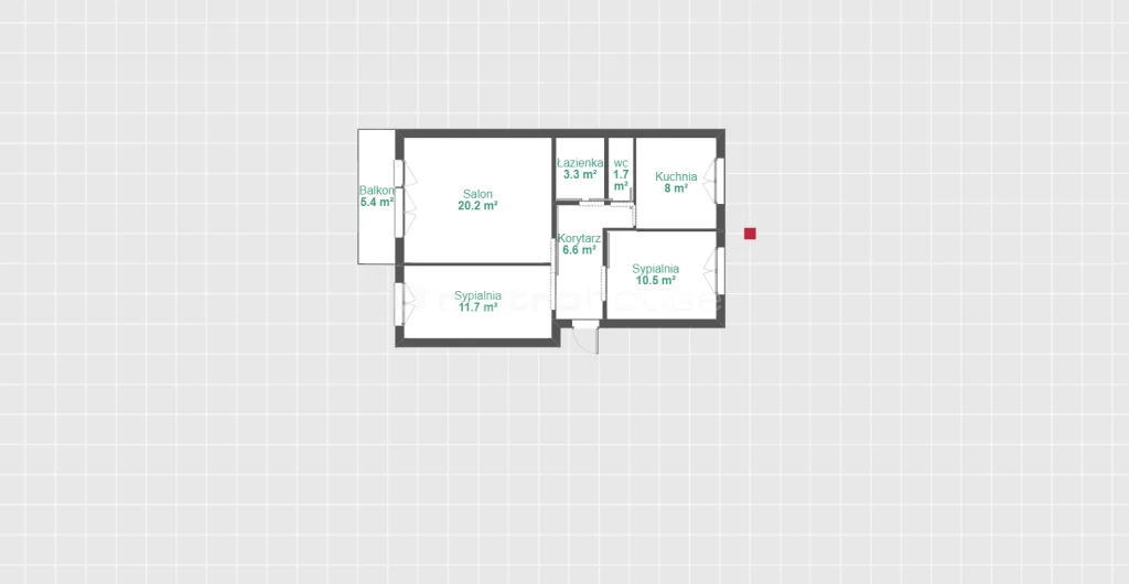 3 pokoje, mieszkanie 62,06 m², piętro 1, oferta nr , SMFEFY943, Przasnysz, Dąbrowskiej