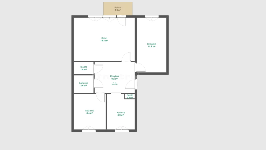 3 pokoje, mieszkanie 63,75 m², piętro 2, oferta nr , SMPUDE741, Toruń, Drzymały