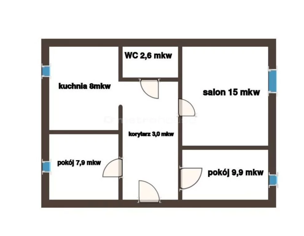 3 pokoje, mieszkanie 47,00 m², piętro 4, oferta nr , SMNAMA577, Iława, Grunwaldzka