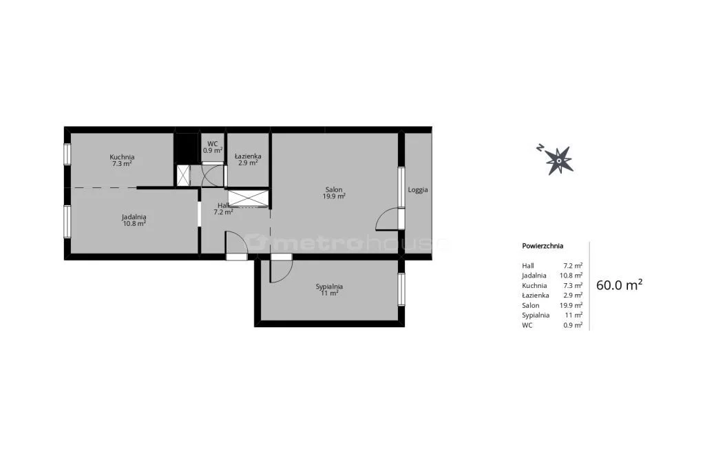 3 pokoje, mieszkanie 60,09 m², piętro 3, oferta nr , SMSINO281, Łódź, Bałuty, Bałuty, Herlinga- Grudzińskiego