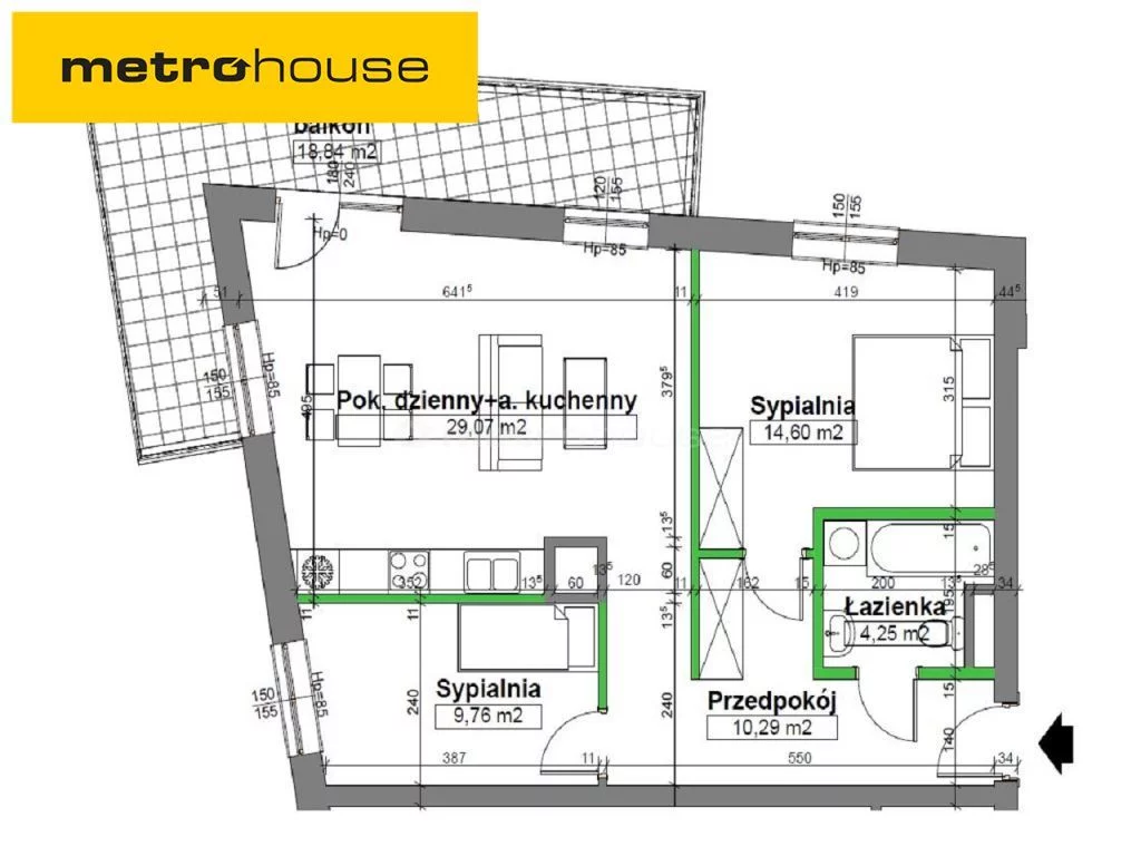 Mieszkanie trzypokojowe 68,15 m², Lublin, Czuby Północne, Hetmańska, Sprzedaż