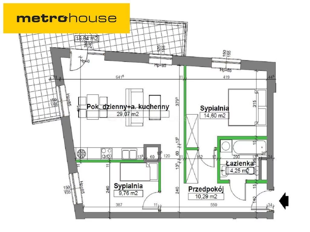 Mieszkanie trzypokojowe 68,29 m², Lublin, Czuby Północne, Hetmańska, Sprzedaż