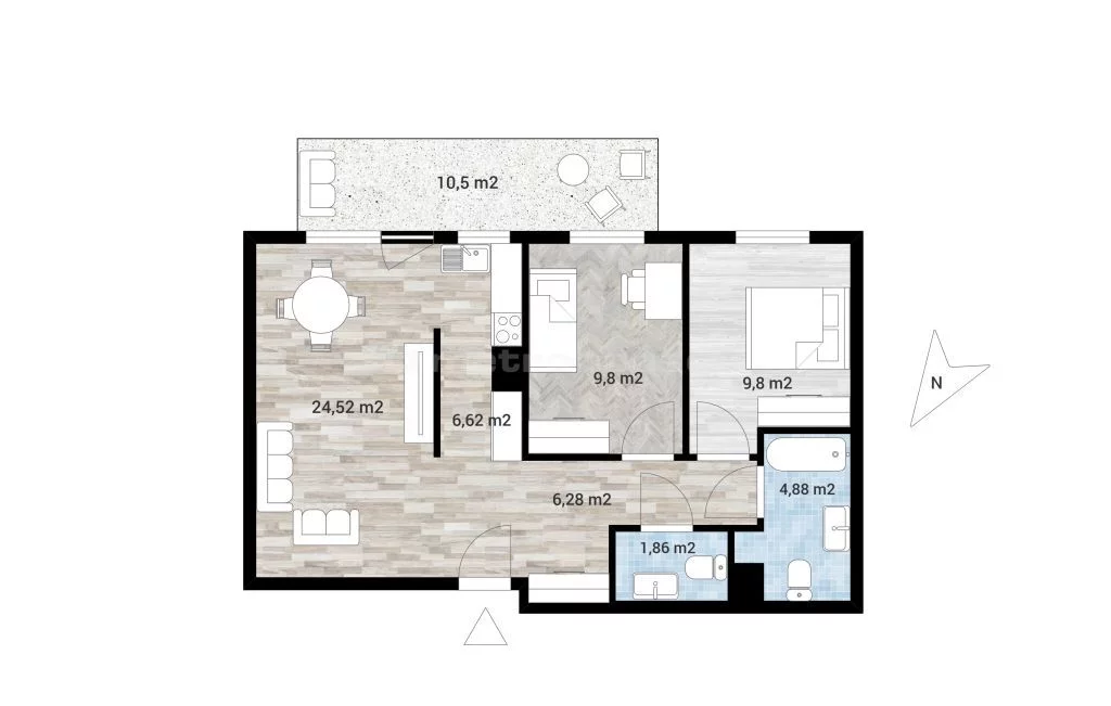 3 pokoje, mieszkanie 63,76 m², piętro 4, oferta nr , SMJOJI548, Warszawa, Wilanów, Wilanów, Holzera