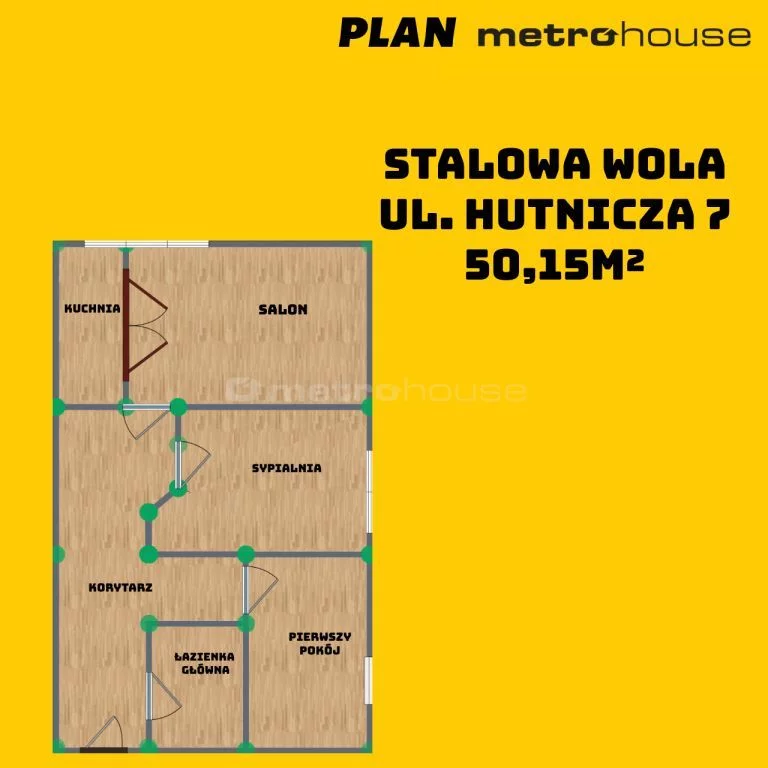 3 pokoje, mieszkanie 50,15 m², parter, oferta nr , SMCITY724, Stalowa Wola, Hutnicza