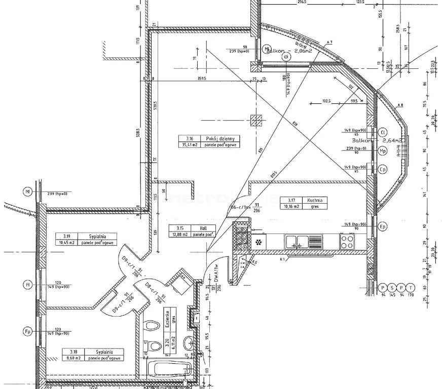 3 pokoje, mieszkanie 83,50 m², piętro 3, oferta nr , SMBALO694, Łódź, Śródmieście, Śródmieście, Jaracza