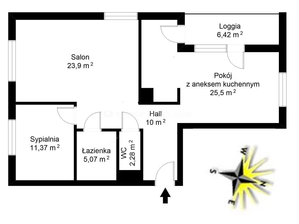 3 pokoje, mieszkanie 80,00 m², piętro 1, oferta nr , SMCIVY979, Warszawa, Wola, Wola, Kasprzaka