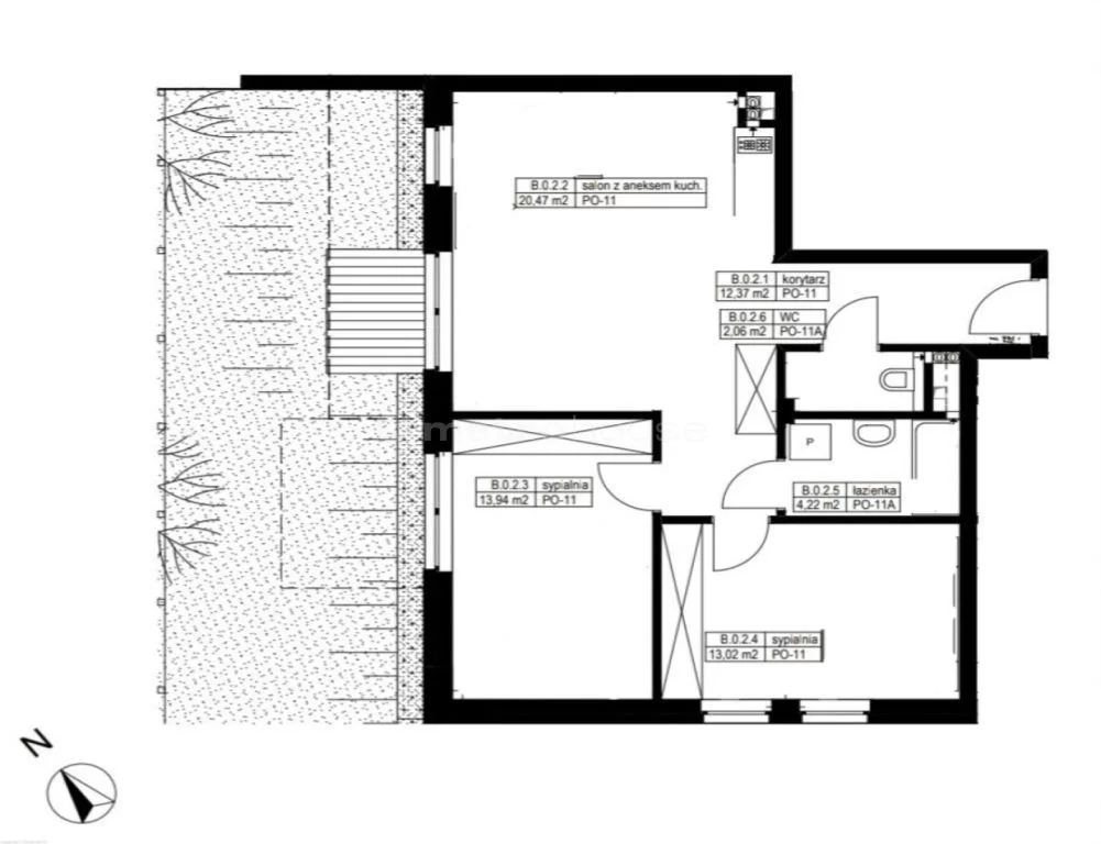 3 pokoje, mieszkanie 64,55 m², parter, oferta nr , SMZACO713, Warszawa, Włochy, Włochy, Kazimierza Wielkiego