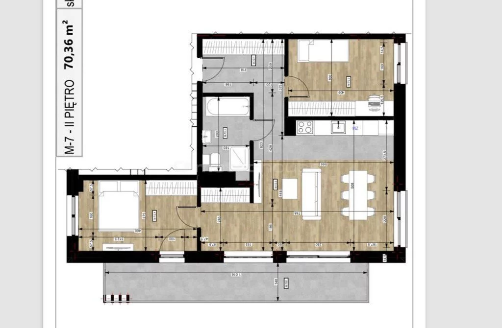 Mieszkanie trzypokojowe 70,36 m², Kielce, Herby, Sprzedaż