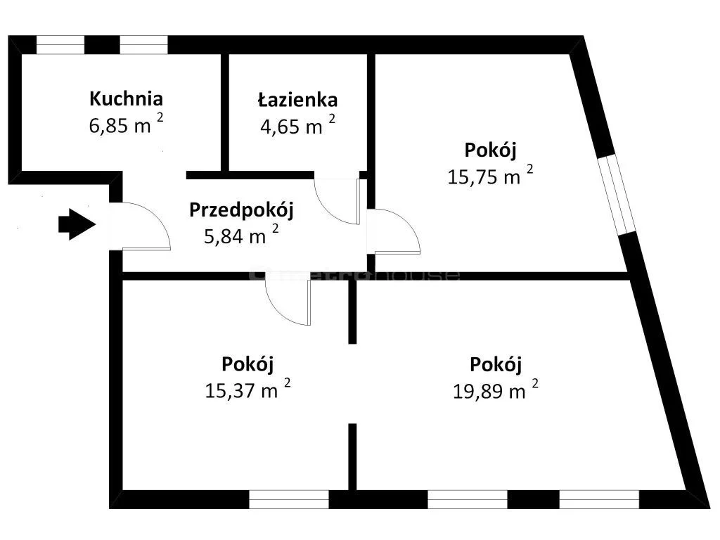 3 pokoje, mieszkanie 67,20 m², piętro 1, oferta nr , SMVODE417, Gdańsk, Wrzeszcz, KILIŃSKIEGO JANA