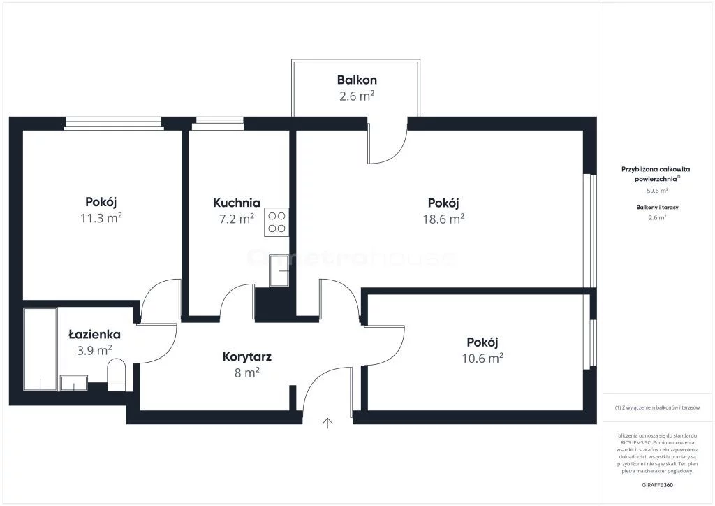 3 pokoje, mieszkanie 57,40 m², piętro 4, oferta nr , SMVAVE516, Kraków, Dębniki, Komandosów
