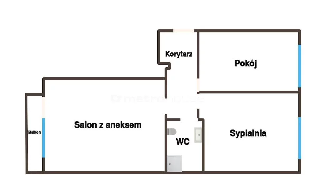 3 pokoje, mieszkanie 48,64 m², piętro 1, oferta nr , SMTEVI589, Iława, Konopnickiej