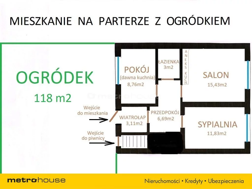 3 pokoje, mieszkanie 49,00 m², parter, oferta nr , SMVAZY804, Konstancin-Jeziorna