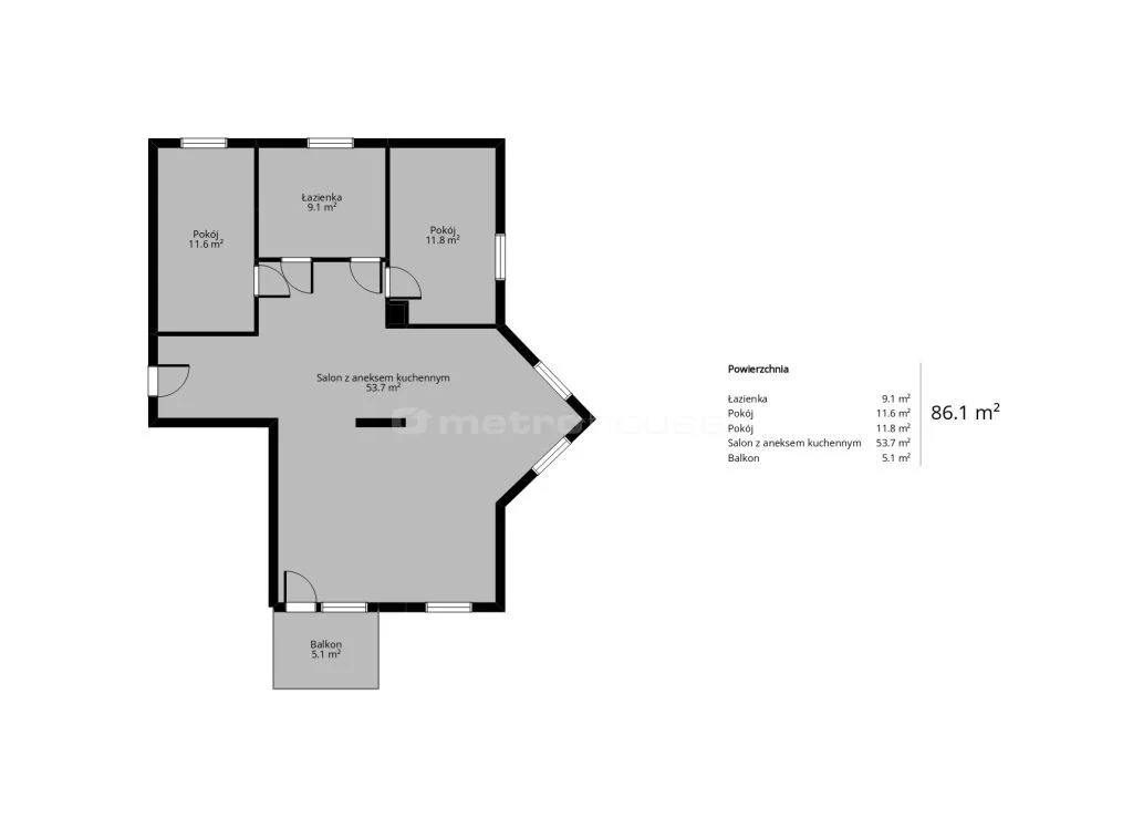3 pokoje, mieszkanie 86,05 m², piętro 3, oferta nr , MYKU662, Łódź, Górna, Górna, Kosynierów Gdyńskich