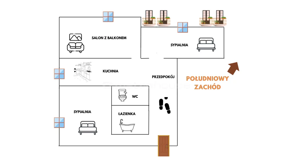 3 pokoje, mieszkanie 59,60 m², piętro 3, oferta nr , SMKUCA519, Biała Podlaska, Księcia Witolda